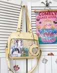 Ita Bag Crossbody Backpack with Insert Pin Display Bag for Anime Cosplay Large Canvas Shoulder Tote Ita Purse for Cosplay ITA Tote Bag Gift