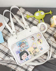 Ita Bag Crossbody Backpack with Insert Pin Display Bag for Anime Cosplay Large Canvas Shoulder Tote Ita Purse for Cosplay ITA Tote Bag Gift