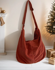 Corduroy Shoulder Bag- Corduroy Tote Bag- Corduroy Bag-Corduroy Shoulder Bags- Messenger Bag-Econ Friendly Bag- Casual Bag-Gift For Her