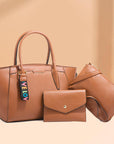 Purse Wallet Set for Women Handbag 3Pcs Canvas Tote Satchel Purses Ladies Leather Shoulder Bags