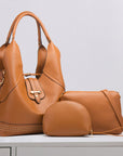 Purses for Women 3PCS Leather Crossbody Shoulder Hobo Tote Bag Set Ladies Wallet Handbags