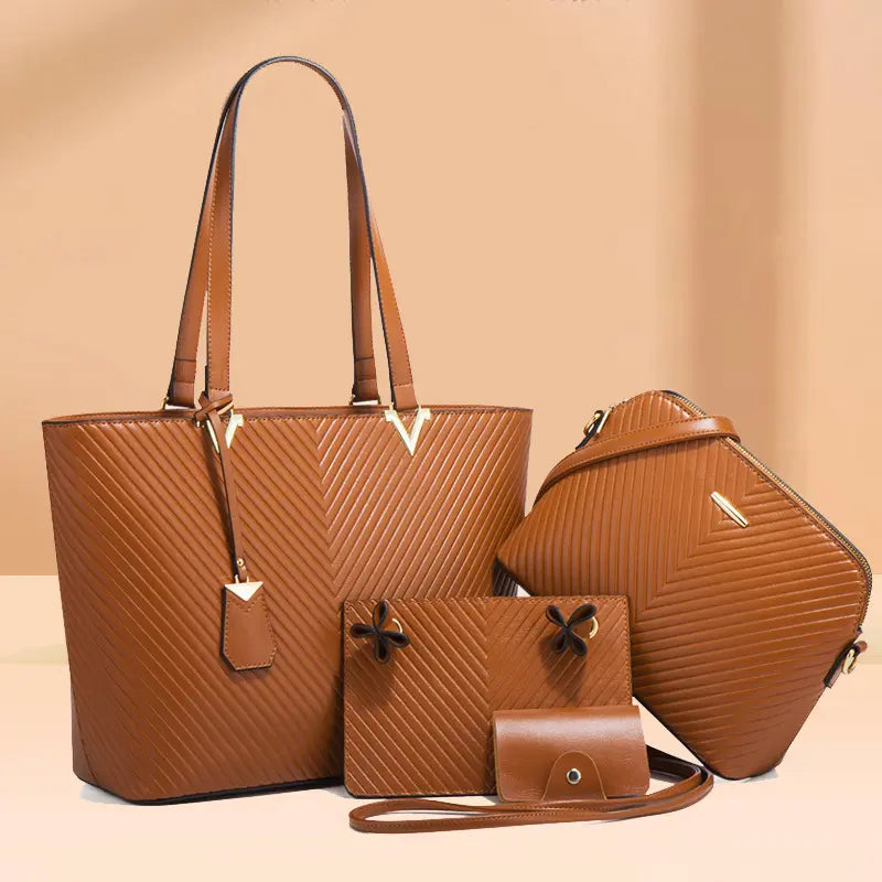 Large Crossbody Purses Set For Women Shoulder Tote Handbags Ladies Hobo Bags With Matching Wallet 4PCS