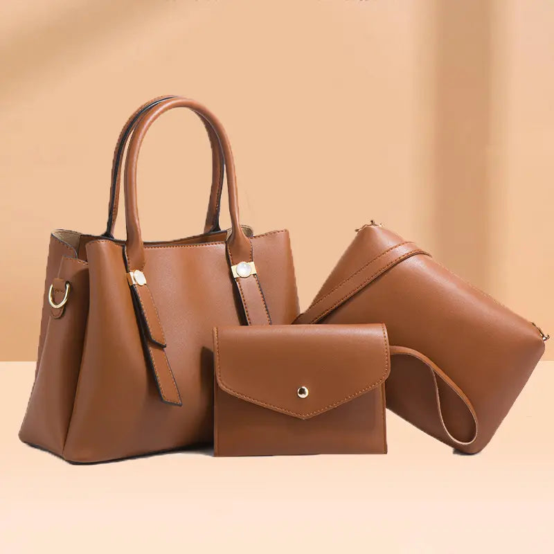 Shoulder Bag New Fashion Women PU Leather Handbags Ladies Large Tote Bag Female Crossbody Bags Set 3pcs