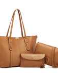 Fashion Casual Purses For Women Leather Shoulder Bags Tote Satchel Hobo Bag 3pcs Handbag Set