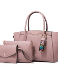 Purse Wallet Set for Women Handbag 3Pcs Canvas Tote Satchel Purses Ladies Leather Shoulder Bags