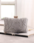 Image of a Beaded Evening Clutch, a sparkling and elegant accessory perfect for special nights and formal occasions.