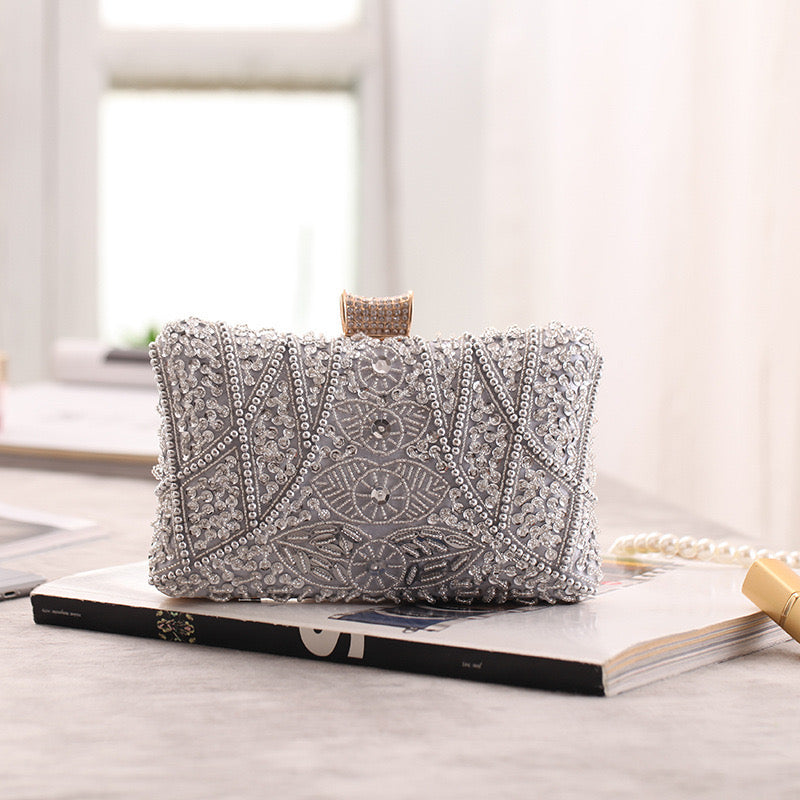 Image of a Beaded Evening Clutch, a sparkling and elegant accessory perfect for special nights and formal occasions.