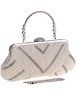 a Pearl Clutch, a classic and elegant accessory perfect for formal occasions and special events