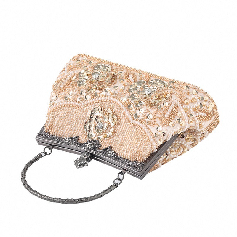 Image of an Exquisite Embroidered Evening Bag, a graceful and elegant accessory perfect for special occasions and formal events.