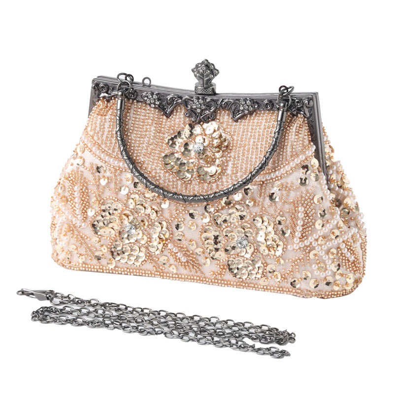 Image of an Exquisite Embroidered Evening Bag, a graceful and elegant accessory perfect for special occasions and formal events.