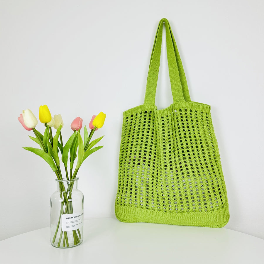 a Crochet Tote Bag, a sustainable and stylish accessory perfect for eco-conscious fashion enthusiasts.