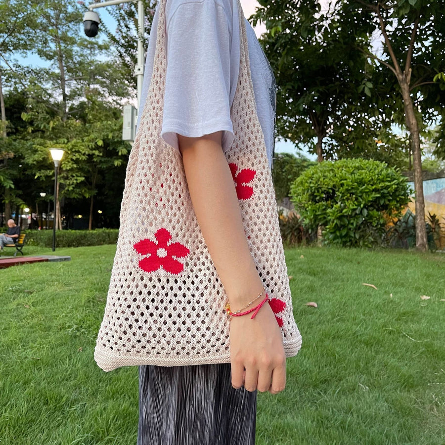 Image of a Crochet Shoulder Bag, a fashionable and artisan-crafted accessory for boho-chic and sustainable fashion lovers.