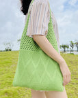 Crochet Shoulder Bag in Vibrant Colors, adding a pop of style to your ensemble.