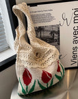 Artistic Crochet Shoulder Bag with Bohemian Vibes, an eco-conscious fashion choice