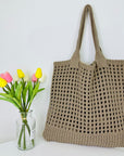 Crochet Shoulder Bag in Soft Pastels, an eco-friendly addition to your fashion collection.