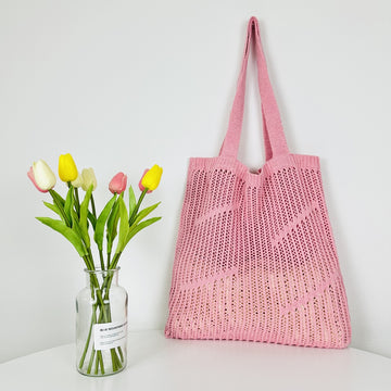 Handmade Crochet Tote Bag in Earthy Tones, a sustainable fashion choice.