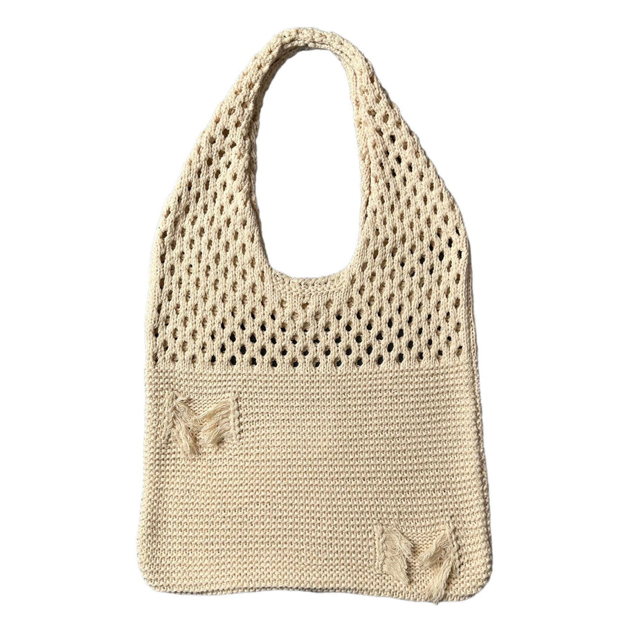 Elegant Crochet Shoulder Bag in Natural Fibers, an ethical choice for sustainable style.