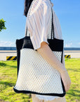 Handcrafted crochet shoulder bag in earthy tones with boho-inspired design.
