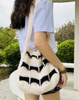 Close-up of Handmade Elegance Crochet Crossbody Bag Details
