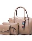 Purse Wallet Set for Women Handbag 3Pcs Canvas Tote Satchel Purses Ladies Leather Shoulder Bags