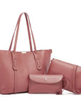 Fashion Casual Purses For Women Leather Shoulder Bags Tote Satchel Hobo Bag 3pcs Handbag Set