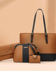 Fashion Women's Leather Handbag Wallet Purse Shoulder Tote Top Handle Crossbody Bag Wallet 4 Pcs Set