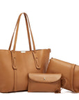 Fashion Casual Purses For Women Leather Shoulder Bags Tote Satchel Hobo Bag 3pcs Handbag Set