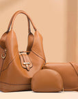 Purses for Women 3PCS Leather Crossbody Shoulder Hobo Tote Bag Set Ladies Wallet Handbags