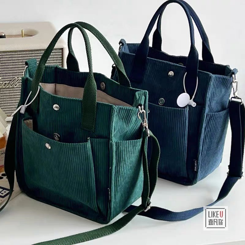Stylish and Practical: The Adjustable Strap Corduroy Bag You'll Love