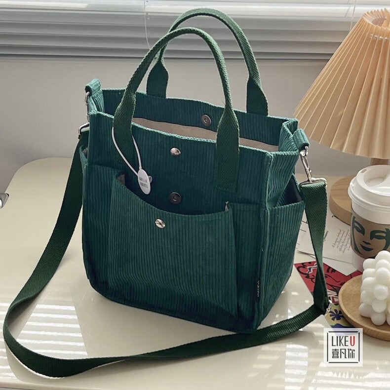 Stylish and Practical: The Adjustable Strap Corduroy Bag You'll Love