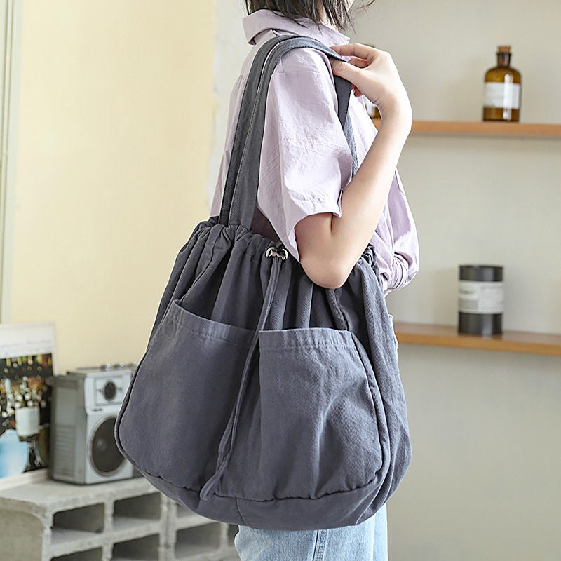 Large Capacity Wash Canvas Tote Canvas Shoulder Bag Everyday Tote Corduroy Shoulder Tote Bag Simple Canvas Bag Best Gift