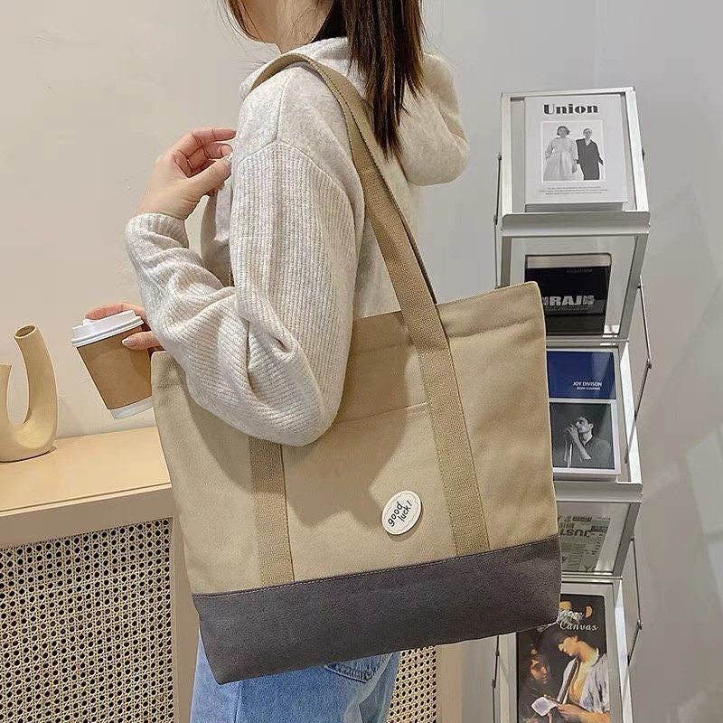 Shoulder Canvas Cotton Bags-Canvas Tote Bag-Corduroy Shoulder Tote Bags-Messenger Bag-Everyday Bag-Casual Bag-Gift For Her