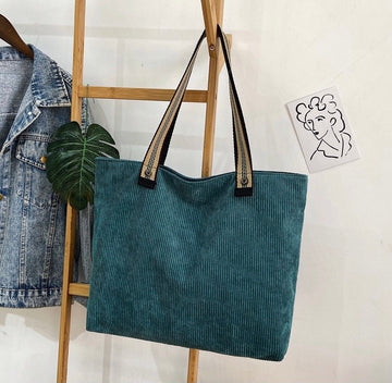 Stay Organized and Prepared with Our Roomy Corduroy Shoulder Bag