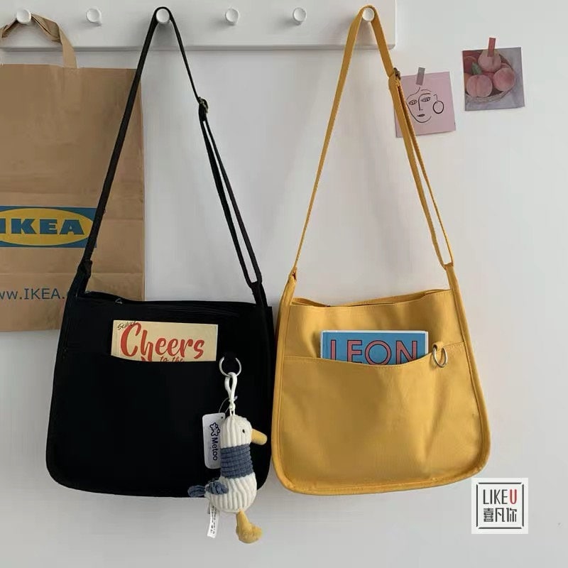 Crossbody Canvas Cotton Bags-Canvas Tote Bag-Corduroy Shoulder Bags- Messenger Bag-Econ Friendly Bag- Casual Bag-Gift
