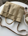 Chic and Practical Top Handle Canvas Bag with Adjustable Strap