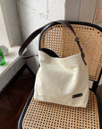 Rugged Canvas Tote with Leather Straps
