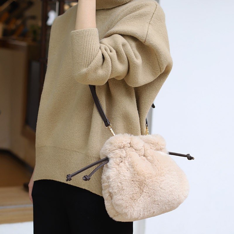 Fluffy Fleece Canvas Tote Bag- Teddy Bear Tote- Canvas Shoulder Bag-Corduroy Shoulder Bag-Corduroy Tote- Canvas Tote- Best Gift