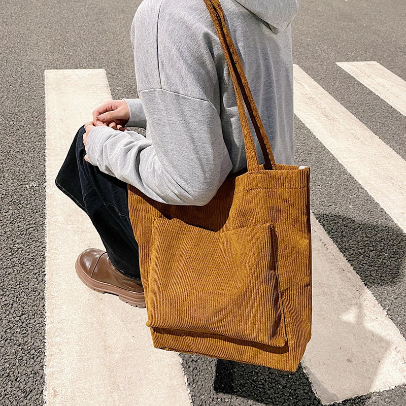 Get Ready to Turn Heads with Our Eye-Catching Corduroy Shoulder Bag