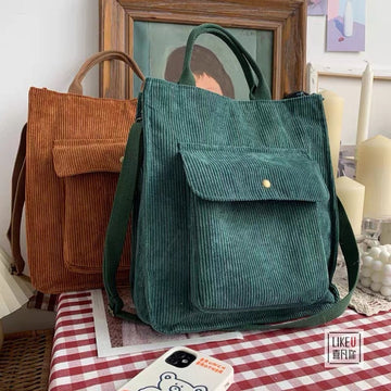 Experience the Perfect Blend of Style and Functionality with Our Corduroy Tote Bag