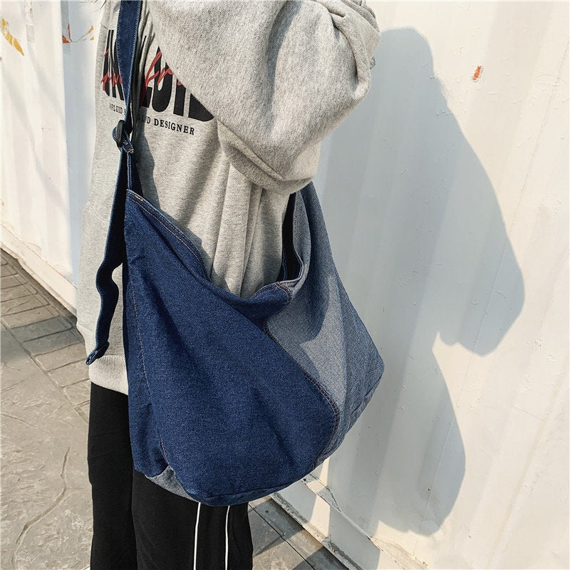 Stay Hands-Free and Fashionable with Our Trendy Denim Crossbody Bag