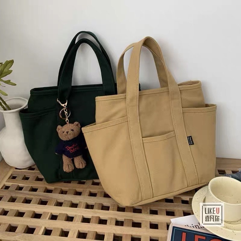 Minimalist Canvas Handbag with Top Handle