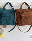 Stay Organized and Fashion-Forward with Our Multi-Compartment Corduroy Shoulder Bag