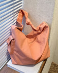 Spacious Nylon Shoulder Bag for Books and Electronics