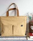 Sophisticated Top Handle Canvas Bag