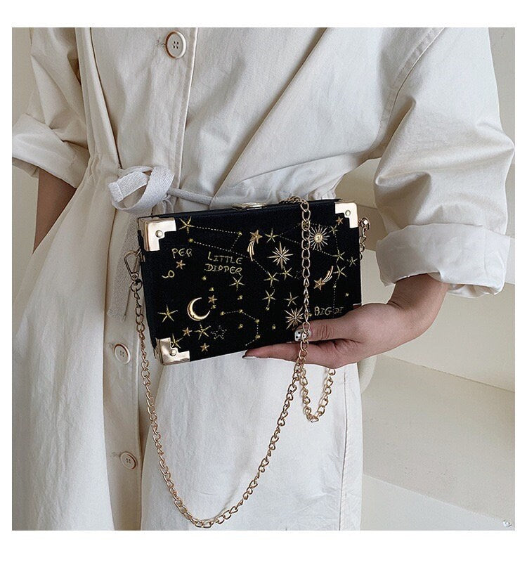 Evening Clutch- Crossbody Clutch- Wedding Clutch- Party Clutch with Long Chain- Evening Bag- Party Bag - Best Gift
