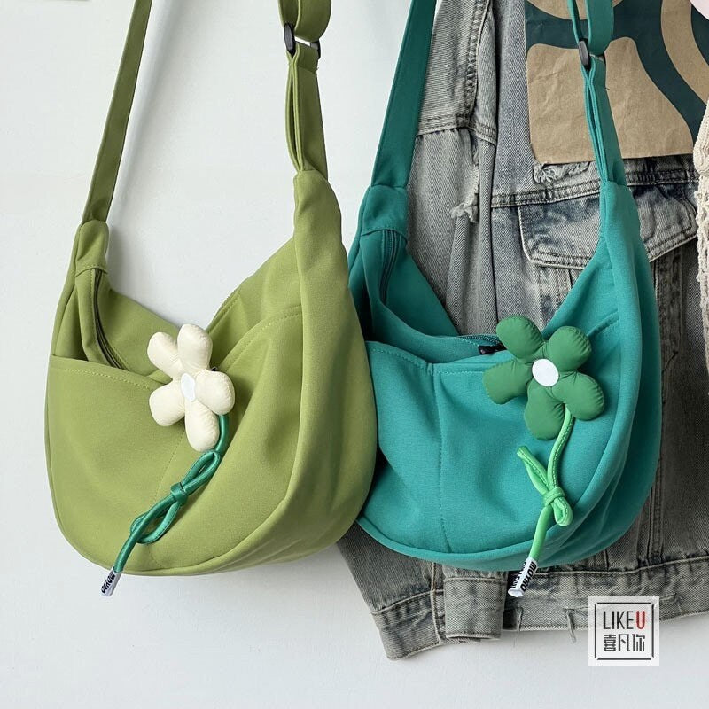 Fashionable Nylon Hobo Bag with Adjustable Strap