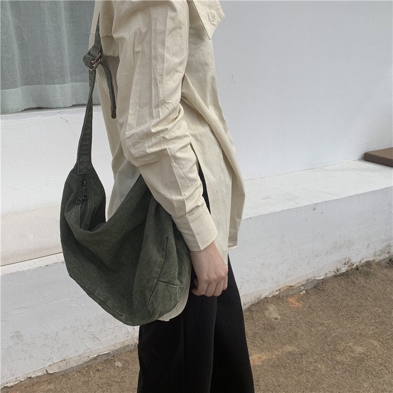 Huffmanx Waxed Canvas Bag- Crossbody Bag-Waxed Canvas Tote- Waxed Canvas Purse-Canvas Tote Bag-Corduroy Shoulder Bag- Corduroy Bag Crossbody