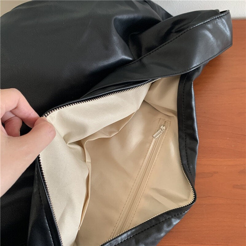 Huffmanx Vegan Leather Shoulder Bag Soft Leather Corduroy Tote Bag Women Vintage Shopping Bags Handbags Set Tote Bag Set Best Gift For Her