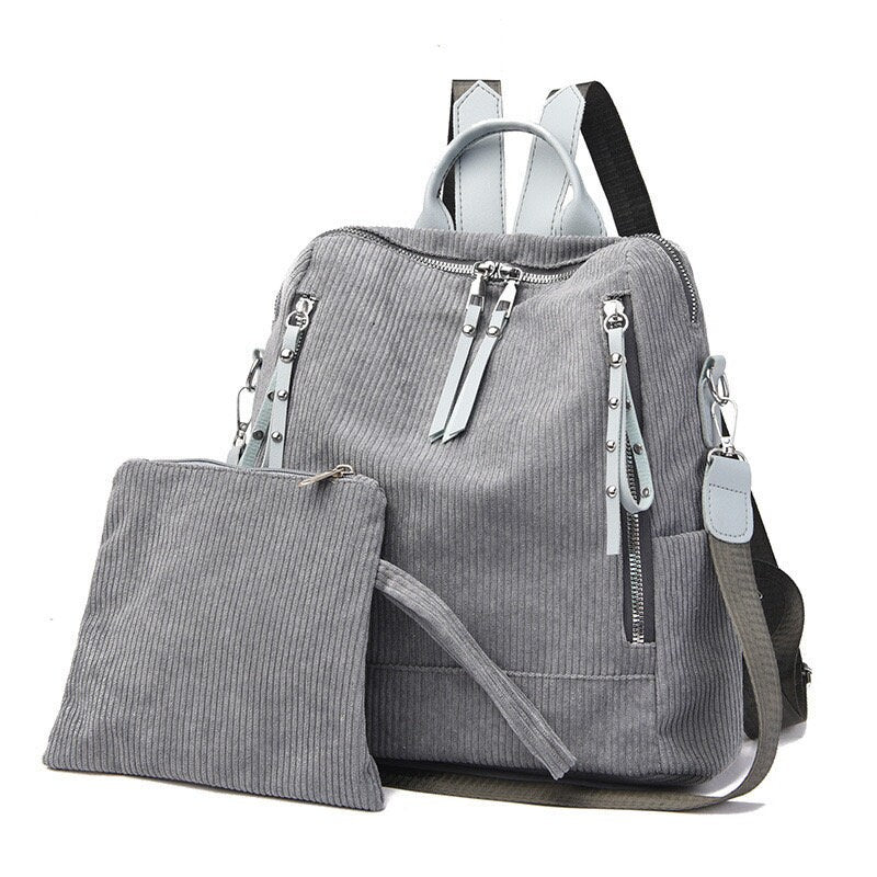 Stay Practical and Fashionable with Our Classic Corduroy Backpack