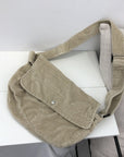 Hands-Free Convenience: Canvas Bag with Adjustable StrapHands-Free Convenience: Corduroy Bag with Adjustable Strap